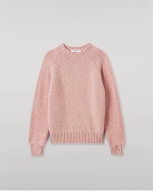 Johnstons of Elgin Bay Marl Cashmere & Cotton Jumper - Pink