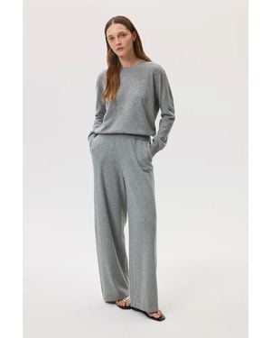 Johnstons of Elgin High Rise Light Cashmere Culottes - Grey