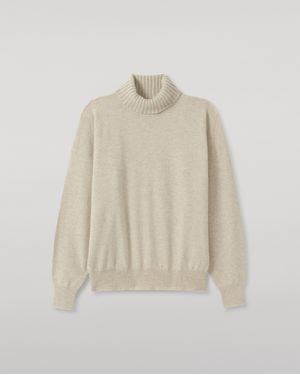 Johnstons of Elgin Jessie Roll Neck Cashmere Jumper - White