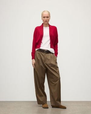 Johnstons of Elgin Crathie Shawl Cashmere Cardigan - Red