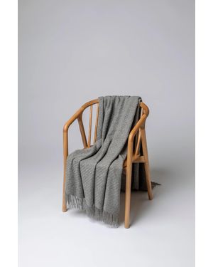 Johnstons of Elgin Lofty Twill Cashmere Throw - Blue