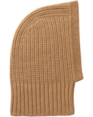Johnstons of Elgin Waffle Stitch Camel Cashmere Hood - Natural
