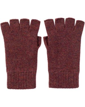 Johnstons of Elgin Fingerless Cashmere Gloves - Red