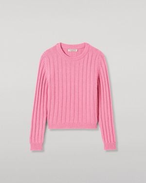 Johnstons of Elgin Lecht Cashmere Crew Jumper - Pink