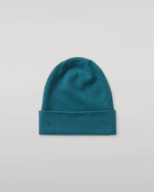 Johnstons of Elgin Braemar Cashmere Beanie - Blue
