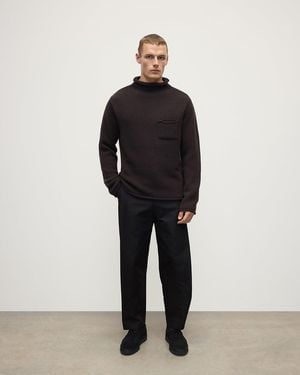 Johnstons of Elgin Dark Cashmere Turtleneck Sweater - Black
