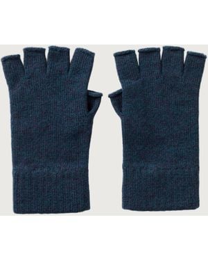 Johnstons of Elgin Fingerless Cashmere Gloves - Blue