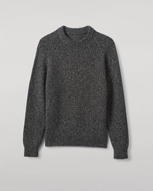 Johnstons of Elgin Fyfe Dark Marl Cashmere Jumper - White
