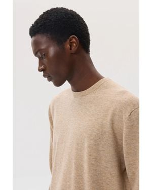 Johnstons of Elgin Classic Cashmere Round Neck - Natural