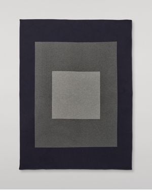 Johnstons of Elgin Art Geometric & Cashmere Throw - Blue