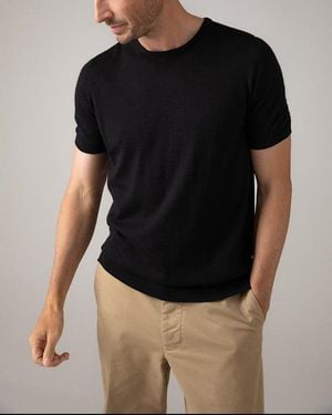 Johnstons of Elgin Superfine Merino T-Shirt - Black