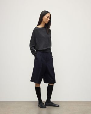 Johnstons of Elgin Finola Dark Superfine Cashmere Jumper - Blue