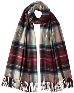 Johnstons of Elgin Tartan Cashmere Stole - Red