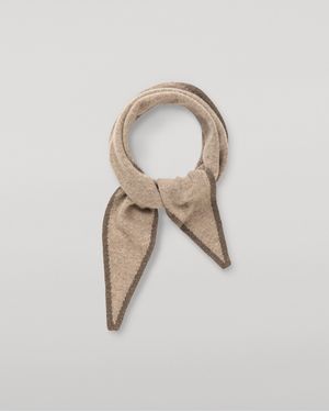 Johnstons of Elgin Anya Diamond Cashmere Necktie - Natural
