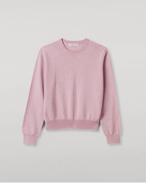 Johnstons of Elgin Lunan Light Classic Crew Jumper - Pink