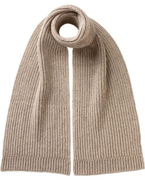 Johnstons of Elgin Donegal Cashmere Cream Knitted Scarf - Natural