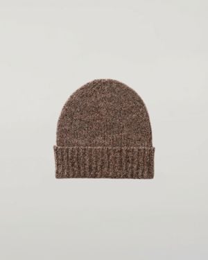 Johnstons of Elgin Cashmere Bouclé Beanie - Brown