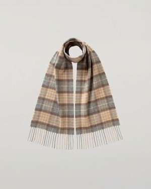 Johnstons of Elgin Children's Mackellar Tartan Cashmere Scarf - Natural