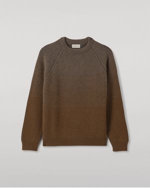 Johnstons of Elgin Pioneer Ombre Cashmere Jumper - Natural