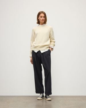 Johnstons of Elgin Bay Marl Cashmere & Cotton Sweater - Natural