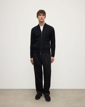 Johnstons of Elgin Cashmere Milano Stitch Zip Jacket - Blue