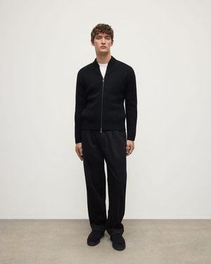 Johnstons of Elgin Cashmere Milano Stitch Zip Jacket - Black
