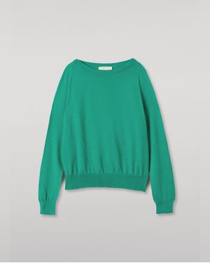 Johnstons of Elgin Finola Bright Superfine Cashmere Jumper - Green
