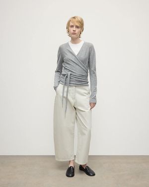 Johnstons of Elgin Ballet Wrap Light Cashmere Cardigan - White
