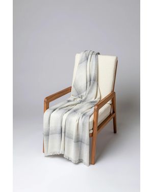 Johnstons of Elgin Blurred Cashmere Silk Bouclé Throw - White