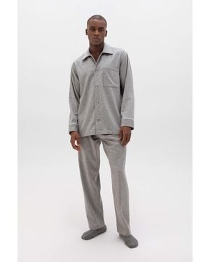 Johnstons of Elgin Light Cashmere Pyjama Lounge Set - Grey