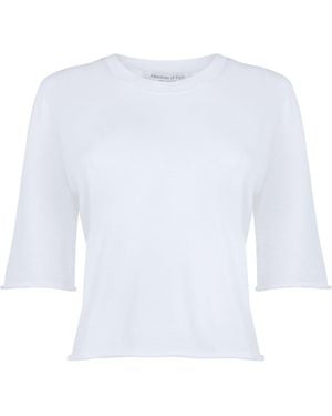 Johnstons of Elgin Superfine Merino Scoop Neck T-Shirt - White