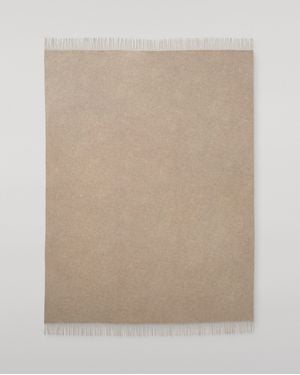 Johnstons of Elgin Plain Light Cashmere Throw - Natural
