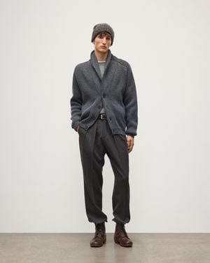 Johnstons of Elgin Pioneer Shawl Collar Cashmere Cardigan - Gray