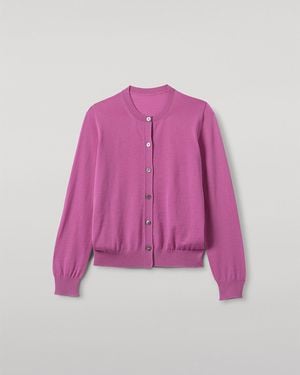 Johnstons of Elgin Honour Superfine Cashmere Cardigan - Pink