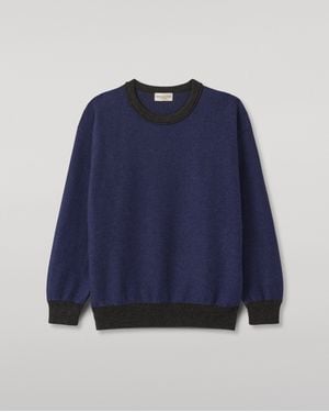 Johnstons of Elgin Liddell Cashmere Sweatshirt - Blue