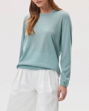 Johnstons of Elgin Superfine Cashmere Light Sweater - Blue