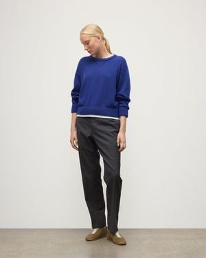 Johnstons of Elgin Stella Cashmere Sweatshirt - Blue