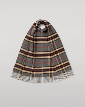 Johnstons of Elgin Vintage Check Merino Scarf - Grey