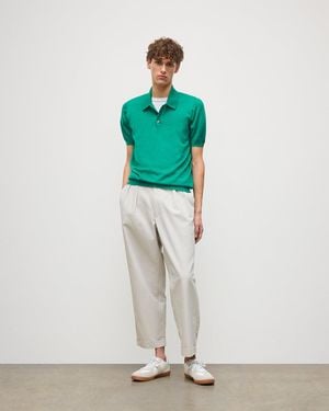 Johnstons of Elgin Fin Bright Superfine Cashmere Polo Shirt - Green