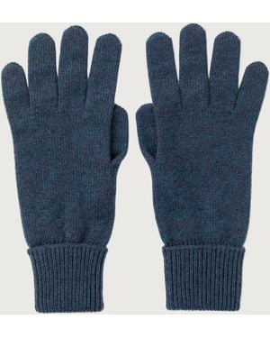 Johnstons of Elgin Cashmere Gloves With Turnback Cuffs - Blue