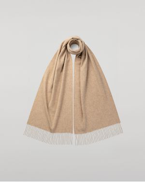 Johnstons of Elgin Wide Cashmere Scarf - Natural