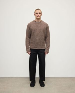 Johnstons of Elgin Brushed Cashmere Silk Jumper - Natural