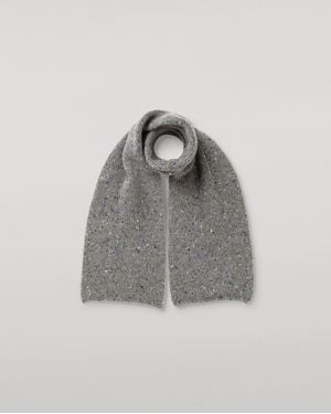 Johnstons of Elgin Tiree Donegal Cashmere Scarf - Grey