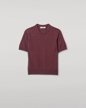 Johnstons of Elgin Classic Cashmere T-Shirt - Purple