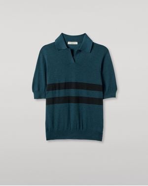 Johnstons of Elgin Coira & Superfine Cashmere Polo Shirt - Blue