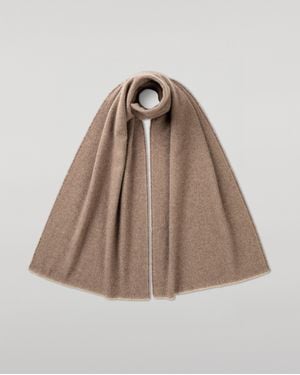 Johnstons of Elgin Mountain Twill Cashmere Scarf - Brown