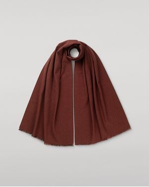Johnstons of Elgin Tweed Wool Scarf - Red