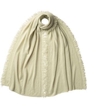 Johnstons of Elgin Fringed Gauzy Light Cashmere Stole - White