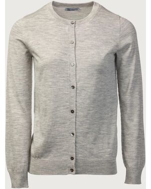 Johnstons of Elgin Merino Wool Cardigan - Gray