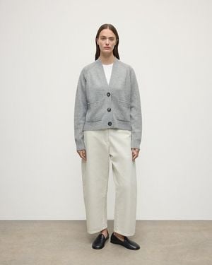 Johnstons of Elgin Relaxed Fit Light Cashmere Cardigan - White